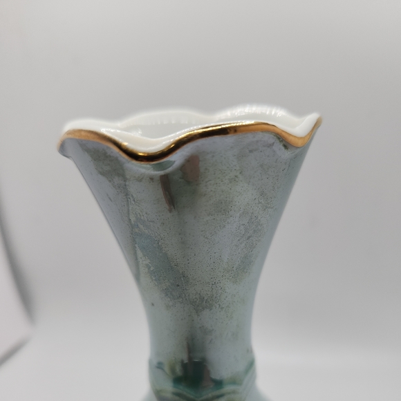 VTG Dragon Ware Green Lusterware Porcelain Souvenir Bud Vase GOLDEN GATE BRIDGE - Picture 3 of 7